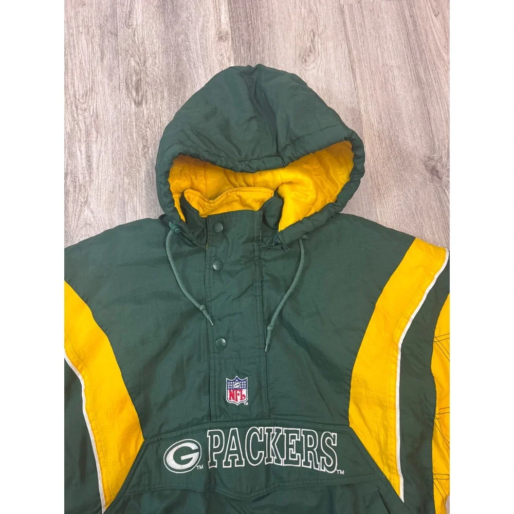 Vintage 90s Starter Green Bay Packers NFL‎ Pro Line 1/2 Zip Jacket Size Men's L